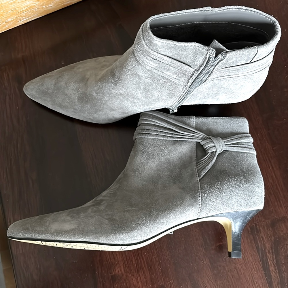 Brand new grey suede booties